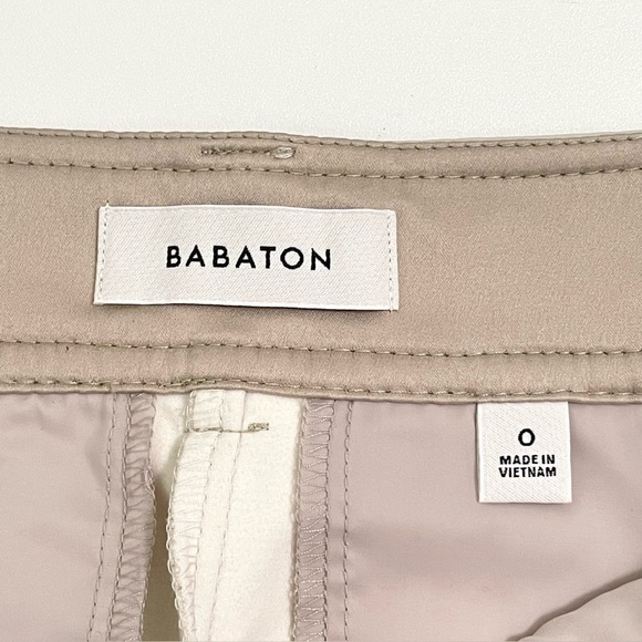 Aritzia Babaton Command Pant Vegan Leather Straight Leg Trouser Matte Pearl 0 XS - Picture 12 of 14